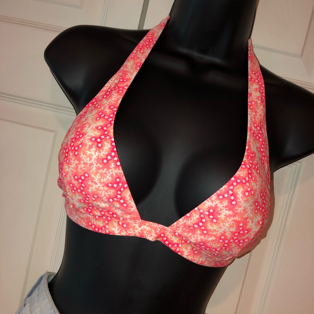 Coral pink bathing suit top